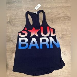 Stylish Navy and Red Graphic Tank Top